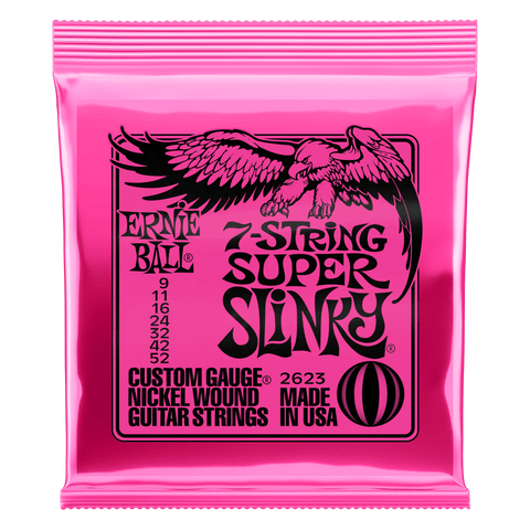 Ernie Ball Super Slinky 09-52 7 String Nickel Wound Electric Guitar Strings Set