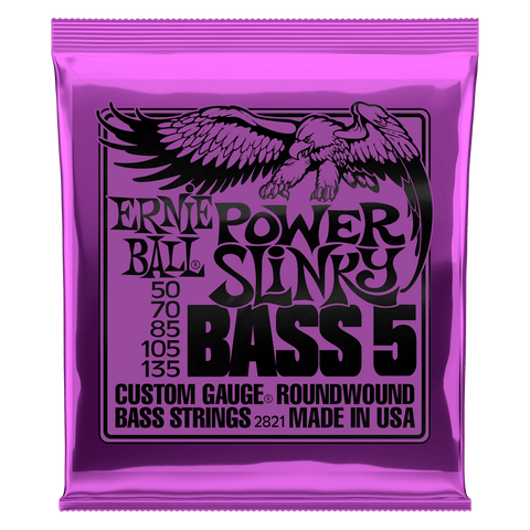 Ernie Ball Power Slinky 55-135 5 String Nickel Wound Electric Bass Guitar Strings Set