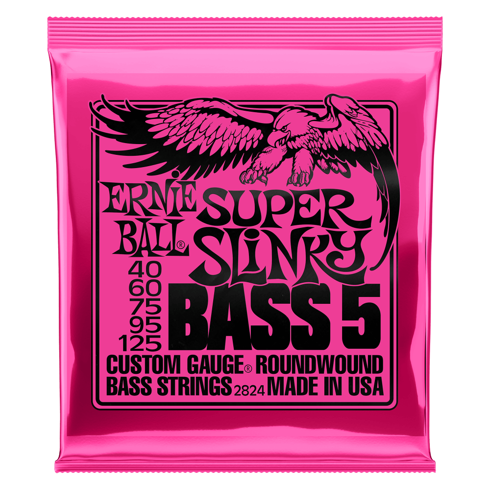 Ernie Ball Super Slinky 40-125 5 String Nickel Wound Electric Bass Guitar Strings Set