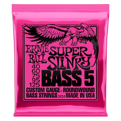 Ernie Ball Super Slinky 40-125 5 String Nickel Wound Electric Bass Guitar Strings Set