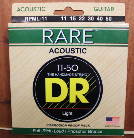 DR Strings Rare RPML11 11-50 Phosphor Bronze Acoustic Guitar Strings