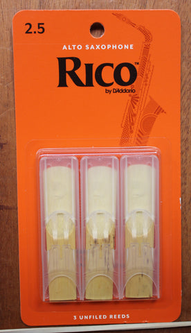 Rico Alto Saxophone Reeds 2.5 3 Pack