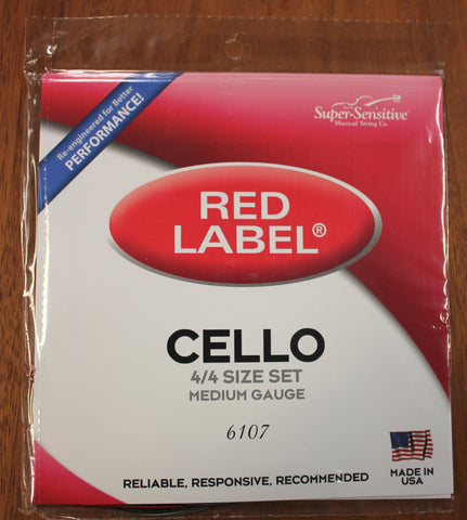 Super Sensitive SS610 4/4 Cello Set Medium Red Label Strings